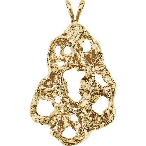 14k Yellow Gold 33x19mm Nugget Pendant 14k Yellow Gold 33x19mm Nugget Pendant