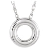14k White Gold 10mm Circle 18-inch Necklace
