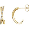 14k Yellow Gold 1/6 ctw. Diamond Criss Cross Earrings