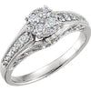 14k White Gold 1/2 ctw. Diamond Semi-mount Engagement Ring, Size 7