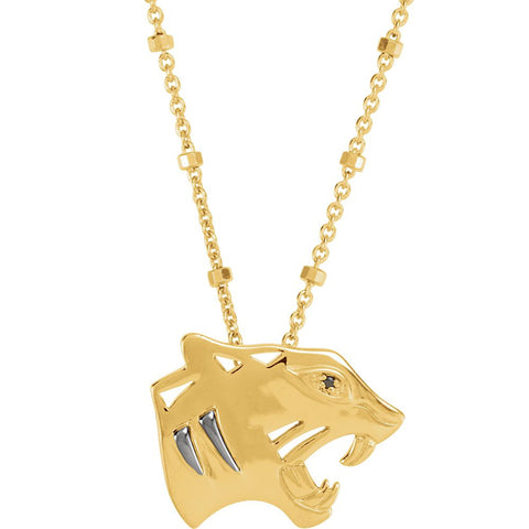 18k Yellow Gold Vermeil Tiger 17" Necklace for Power 18k Yellow Gold Vermeil Tiger 17" Necklace for Power