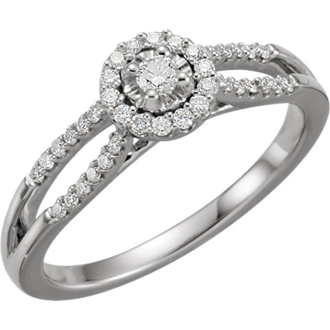 Halo-Style Engagement Ring in 14k white gold, Size 7 Halo-Style Engagement Ring in 14k white gold, Size 7