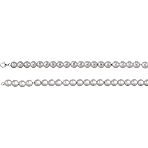 Sterling Silver 10mm Bead 18" Chain Sterling Silver 10mm Bead 18" Chain