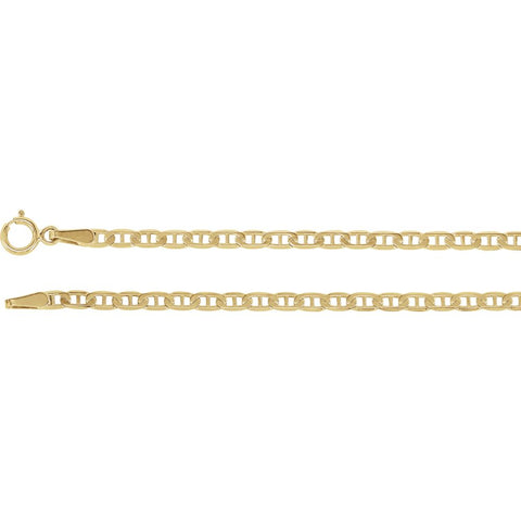 14k Yellow Gold 2.25mm Anchor 24" Chain