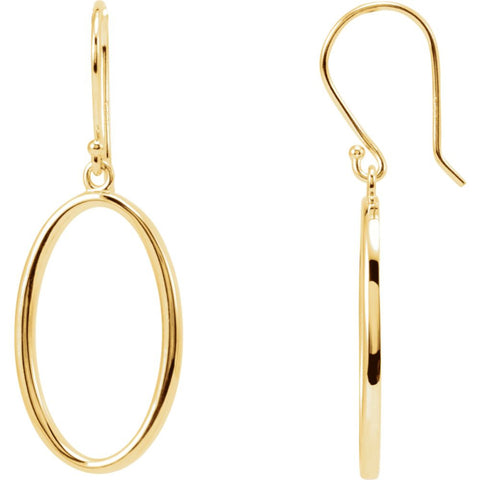 14k Yellow Gold Oval Dangle Earrings 14k Yellow Gold Oval Dangle Earrings