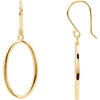 14K Yellow Gold Oval Dangle Earrings 14K Yellow Gold Oval Dangle Earrings