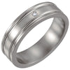 Titanium Comfort-Fit Diamond Wedding Band Ring (Size 12 )