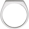 14k White Gold 15x11mm Men's Signet Ring, Size 11