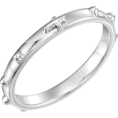 Sterling Silver Rosary Ring Size 7