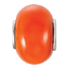 Sterling Silver 9x14mm Orange Glass Bead Sterling Silver 9x14mm Orange Glass Bead