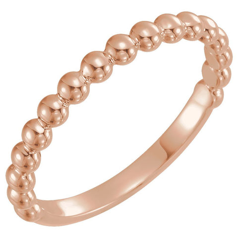 14k Rose Gold Stackable Metal Fashion Ring, Size 7 14k Rose Gold Stackable Metal Fashion Ring, Size 7