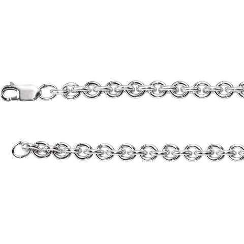 Sterling Silver 5mm Wire Cable 24" Chain Sterling Silver 5mm Wire Cable 24" Chain