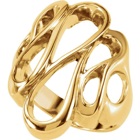 14k Yellow Gold Freeform Ring, Size 6 14k Yellow Gold Freeform Ring, Size 6