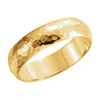 14k Yellow Gold 6mm Half Round Hammer Finish Wedding Band for Men, Size 9.5 14k Yellow Gold 6mm Half Round Hammer Finish Wedding Band for Men, Size 9.5