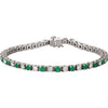 14K White Gold Emerald & 2 3/8 CTW Diamond Bracelet