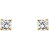 14k Yellow Gold Imitation Diamond Youth Earrings
