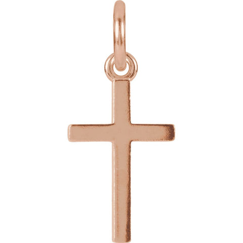 14k Rose Gold Cross Charm with Jump Ring
