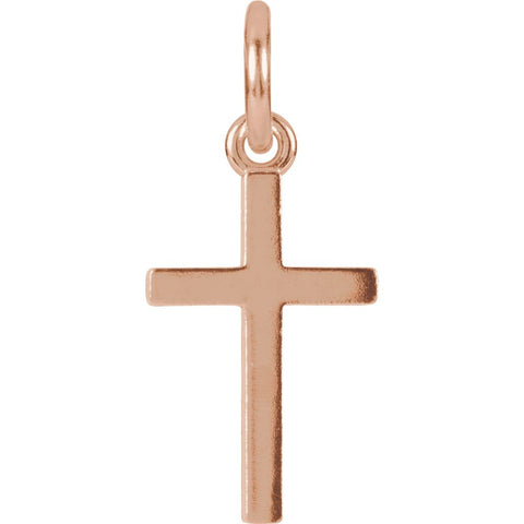 14k Rose Gold Cross Charm with Jump Ring 14k Rose Gold Cross Charm with Jump Ring