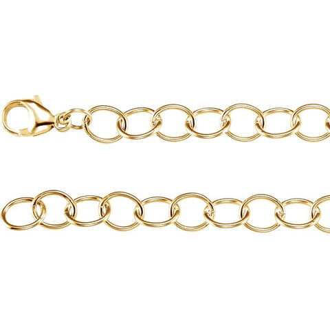 14k Yellow Gold 7.2mm Circle Link Charm 7.5" Bracelet 14k Yellow Gold 7.2mm Circle Link Charm 7.5" Bracelet