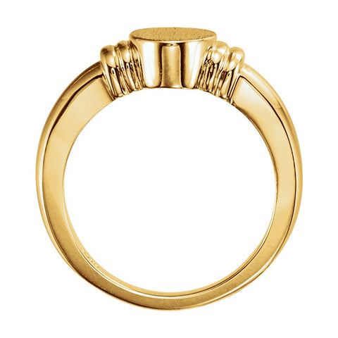 14k Yellow Gold Oval Signet Ring, Size 6
