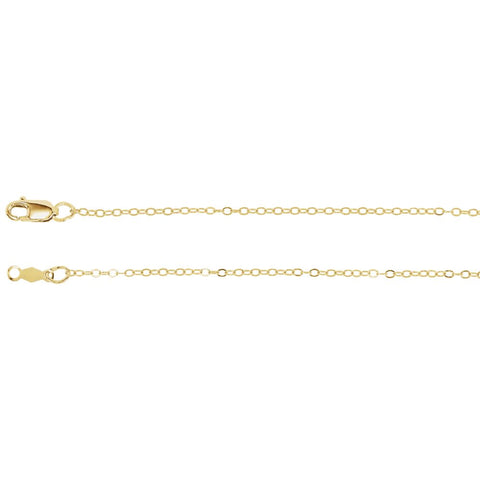 14k Yellow Gold 1.2mm Cable 20" Chain