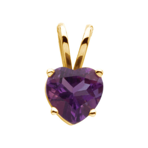 14k Yellow Gold 6mm Amethyst Heart Pendant 14k Yellow Gold 6mm Amethyst Heart Pendant