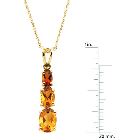 14k Yellow Gold 3-Stone Citrine 18" Necklace 14k Yellow Gold 3-Stone Citrine 18" Necklace