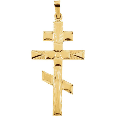 14k Yellow Gold 32x18mm Orthodox Cross Pendant 14k Yellow Gold 32x18mm Orthodox Cross Pendant