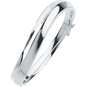 Sterling Silver 10mm Hinged Bangle Bracelet Sterling Silver 10mm Hinged Bangle Bracelet