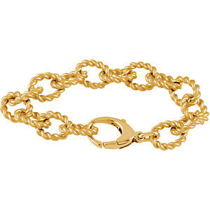 10.75mm Sterling Silver Gold Plated Link Bracelet 10.75mm Sterling Silver Gold Plated Link Bracelet
