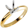 14K Yellow Gold/White 1 Ct Round 4-Prong Light Solitaire Mounting (Size 6) 14K Yellow Gold/White 1 Ct Round 4-Prong Light Solitaire Mounting (Size 6)
