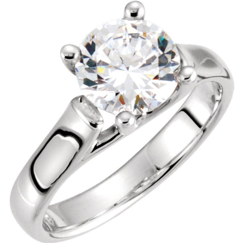 14k White Gold Cubic Zirconia Engagement Ring, Size 7