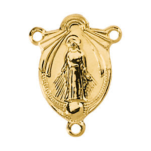14k Yellow Gold Blessed Virgin Rosary Center 14k Yellow Gold Blessed Virgin Rosary Center