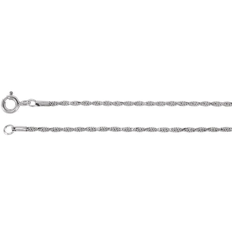 Sterling Silver 1.5mm Diamond Cut Rope Chain Sterling Silver 1.5mm Diamond Cut Rope Chain