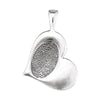 Sterling Silver Heart Print Happy Mothers Day Pendant