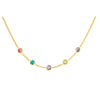 Pink Tourmaline, Turquoise, Amethyst, Peridot & Iolite 16-inch Necklace in 18k White Gold Plated Silver