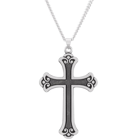 Sterling Silver 46x31mm Fancy Cross Pendant Sterling Silver 46x31mm Fancy Cross Pendant