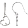 Pair of 0.03 CTTW Heart Dangle Earrings in Sterling Silver