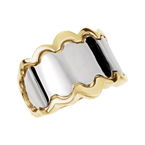 14K White & Yellow Gold Freeform Ring, Size 6 14K White & Yellow Gold Freeform Ring, Size 6
