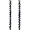 14k White Gold Blue Sapphire Hoop Earrings