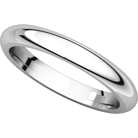 Sterling Silver 3mm Comfort Fit Band, Size 10
