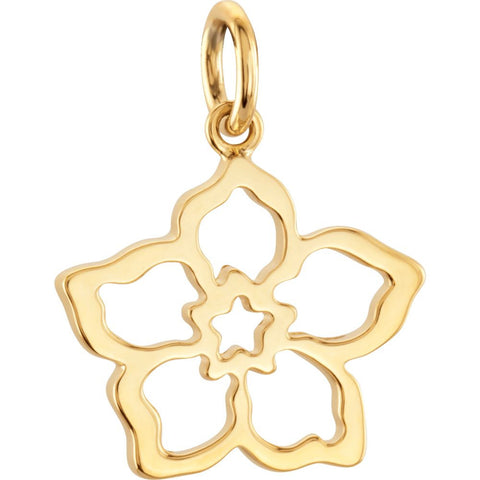 14k Yellow Gold Forget Me Not Charm