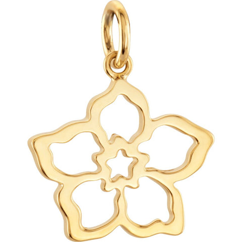 14k Yellow Gold Forget Me Not Charm 14k Yellow Gold Forget Me Not Charm