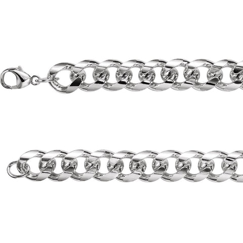 Sterling Silver 12.3mm Curb 20" Chain Sterling Silver 12.3mm Curb 20" Chain