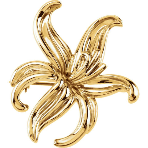 14k Yellow Gold Floral-Inspired Brooch 14k Yellow Gold Floral-Inspired Brooch