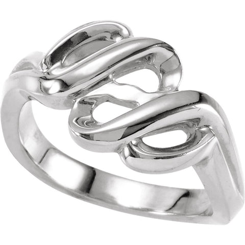 14k White Gold Metal Fashion Ring, Size 6 14k White Gold Metal Fashion Ring, Size 6