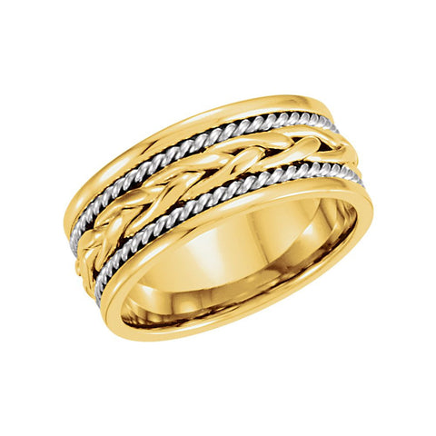 14K Yellow & White 8mm Hand-Woven Band Size 9