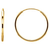 14k Yellow Gold 15mm Endless Hoop Earrings 14k Yellow Gold 15mm Endless Hoop Earrings