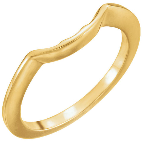 14k Yellow Gold Band for 6.5mm Engagement Ring, Size 6