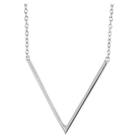 14k White Gold "V" 16-18" Necklace 14k White Gold "V" 16-18" Necklace